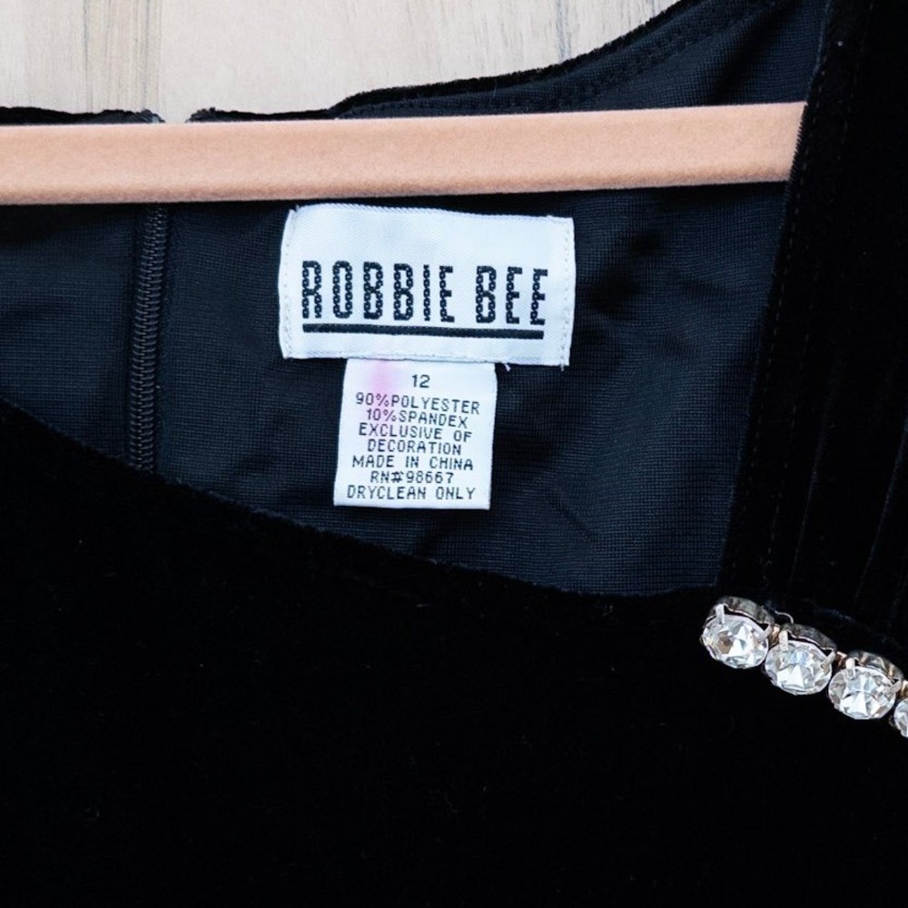 VTG Robbie Bee Womens Velvet Maxi Dress Size 12 Black Formal Glam Old Money Chic - Picture 5 of 7